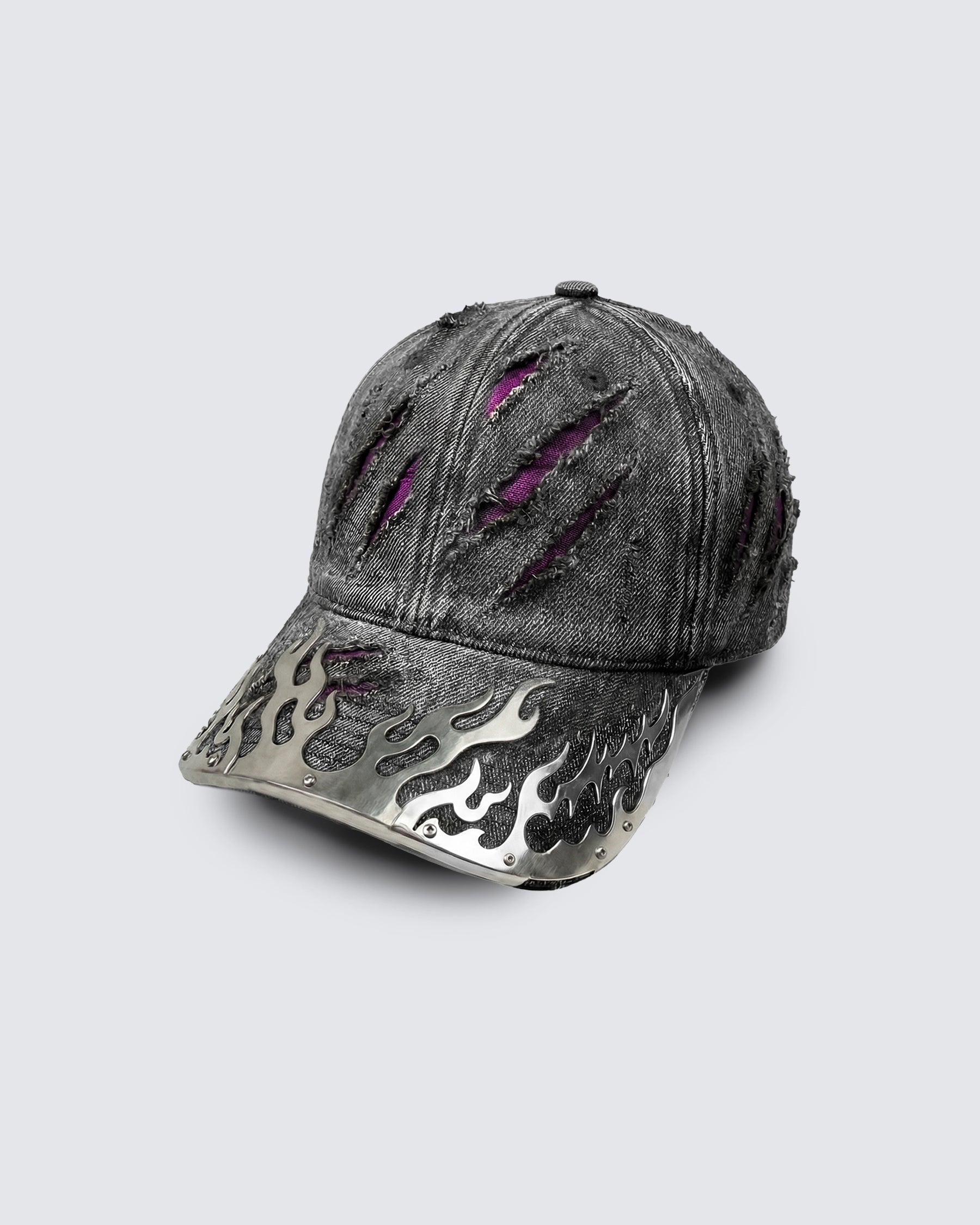 GRYFT-Wasteland Flame-Metal Distressed Denim Cap