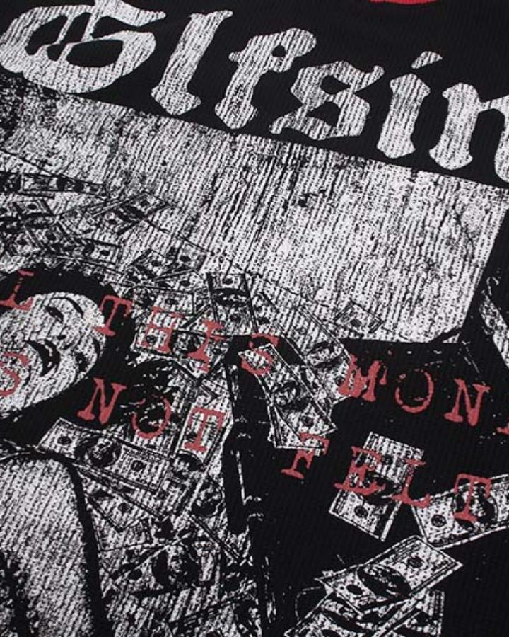 American Vintage-Style Rivet-Detail Graphic T-Shirt