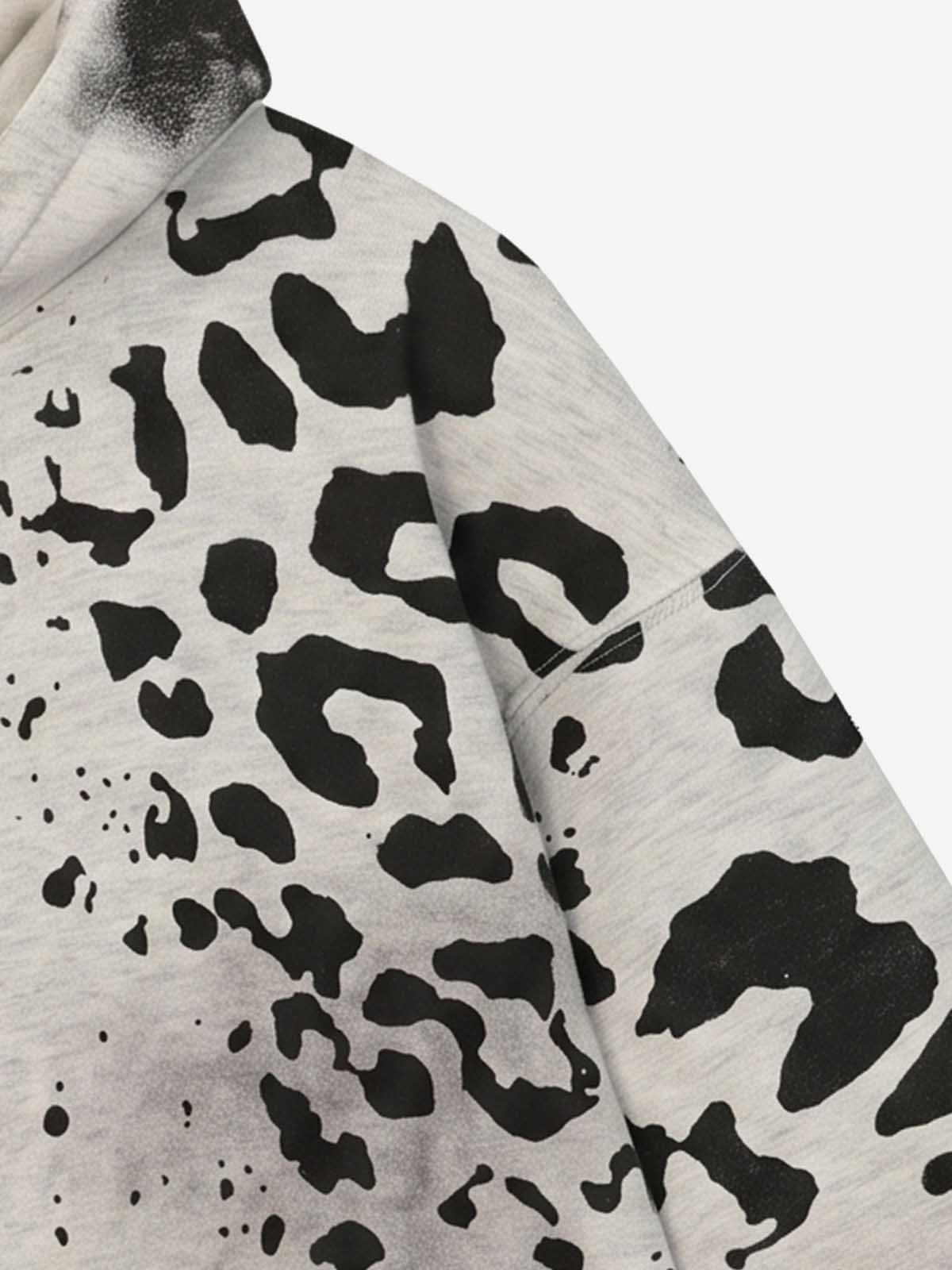 GRYFT Vintage Leopard Graphic Zip Hoodie