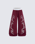 GRYFT Retro Letter Print Wide Leg Pants