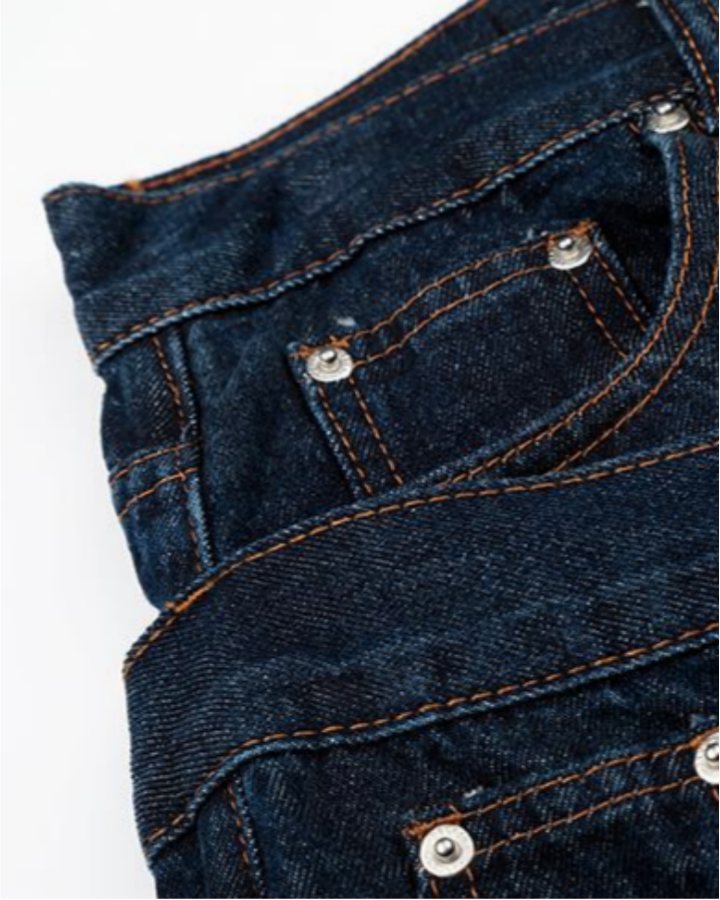 Layered Pocket Denim Shorts