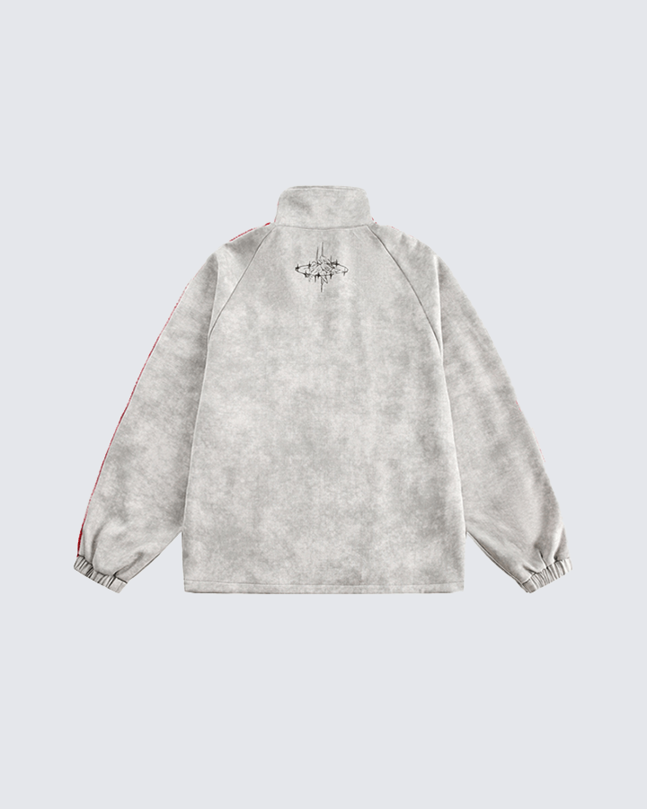 Graphic Print Contrast Stripe Zip Sportswear