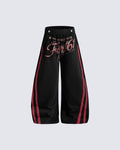 GRYFT Y2K Lace-Up Stripe Curved Blade Pants