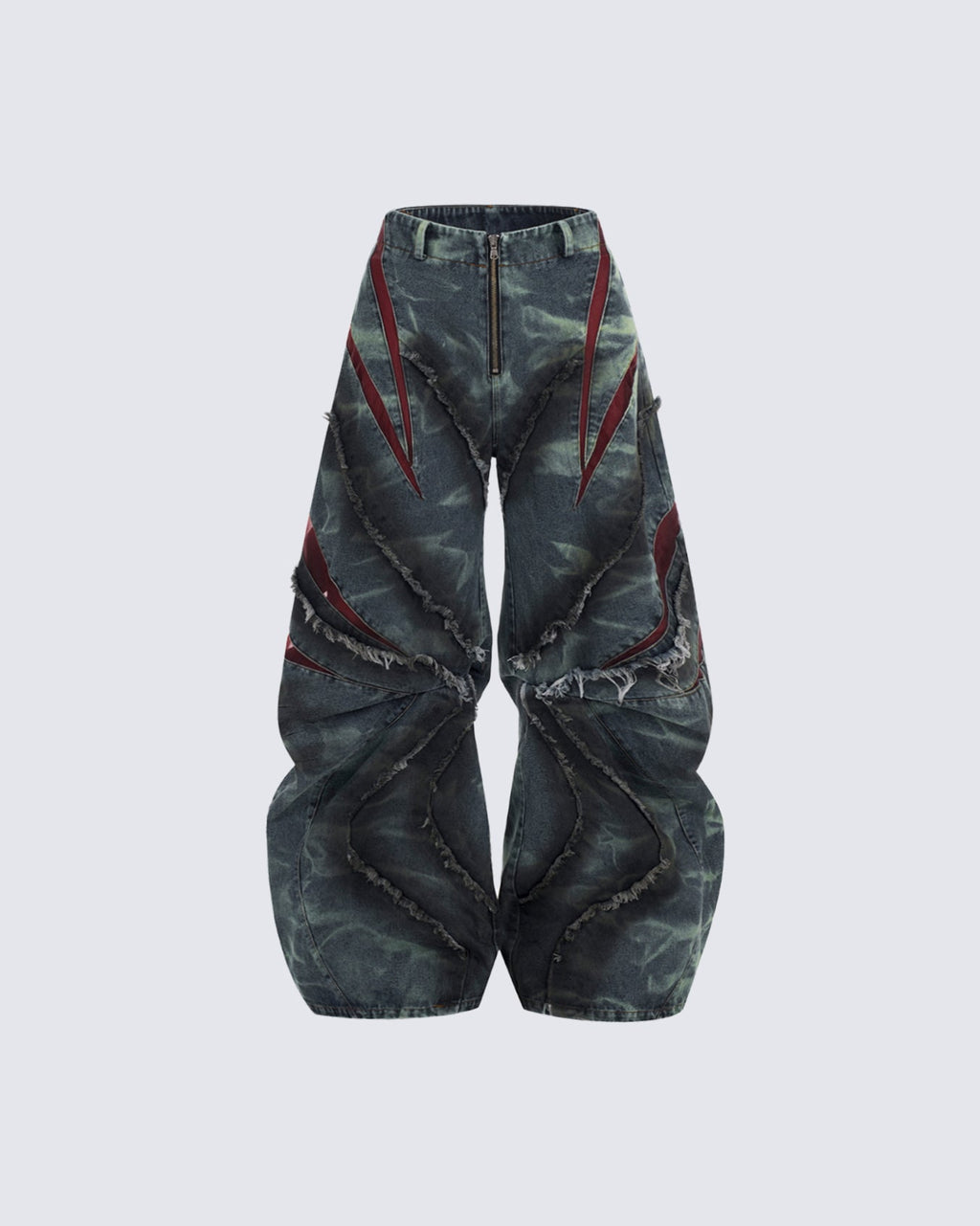 GRYFT Distressed Ripped Denim Pants – Streetwear with Unique Torn Details