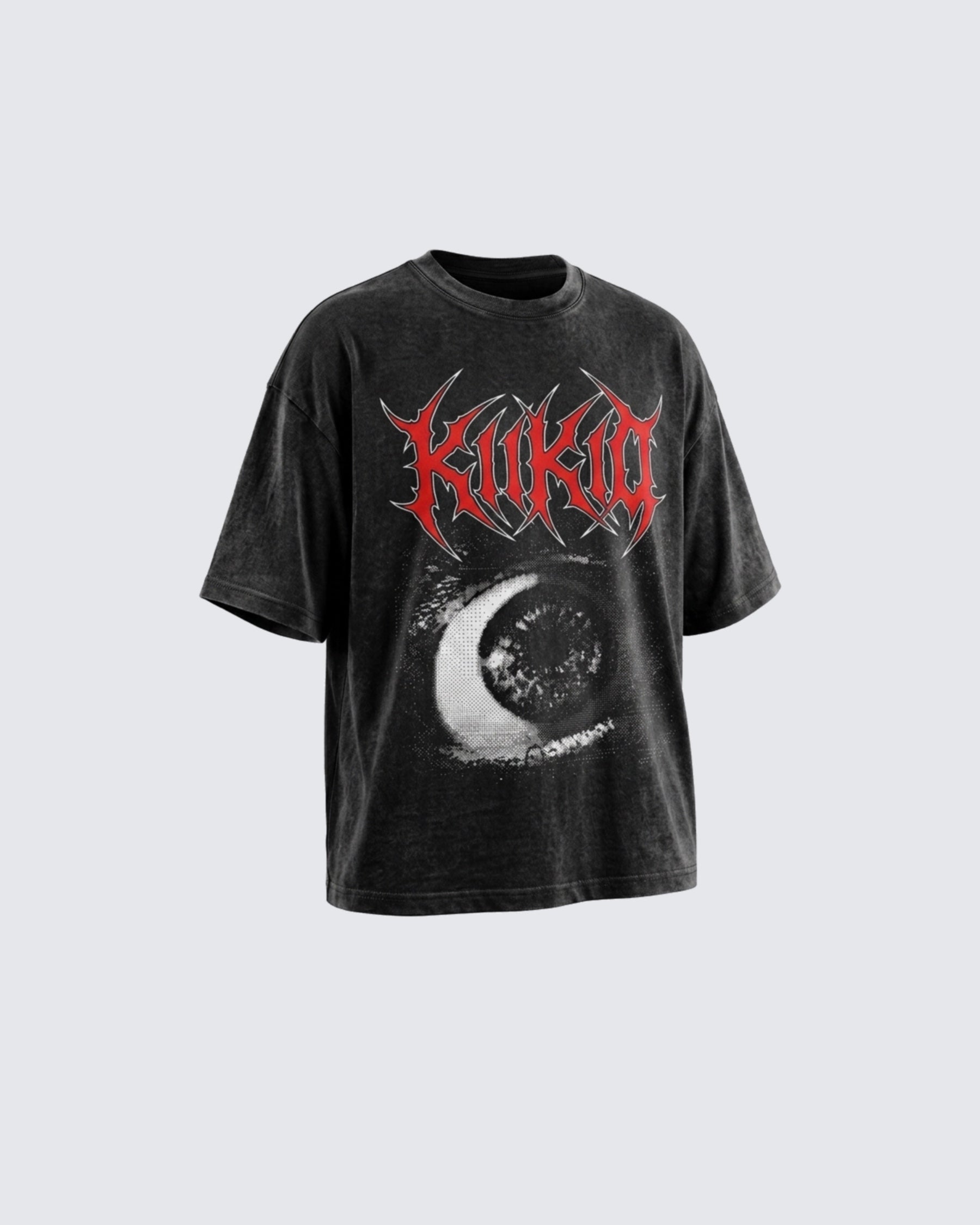 Vintage Washed Gothic Eye Graphic Oversized T-Shirt