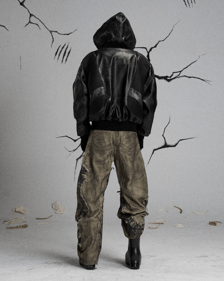Tactical Textured Wide-Leg Cargo Pants