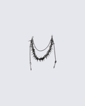 Punk Spike Layered Necklace – Gothic Arrow Pendant Chain