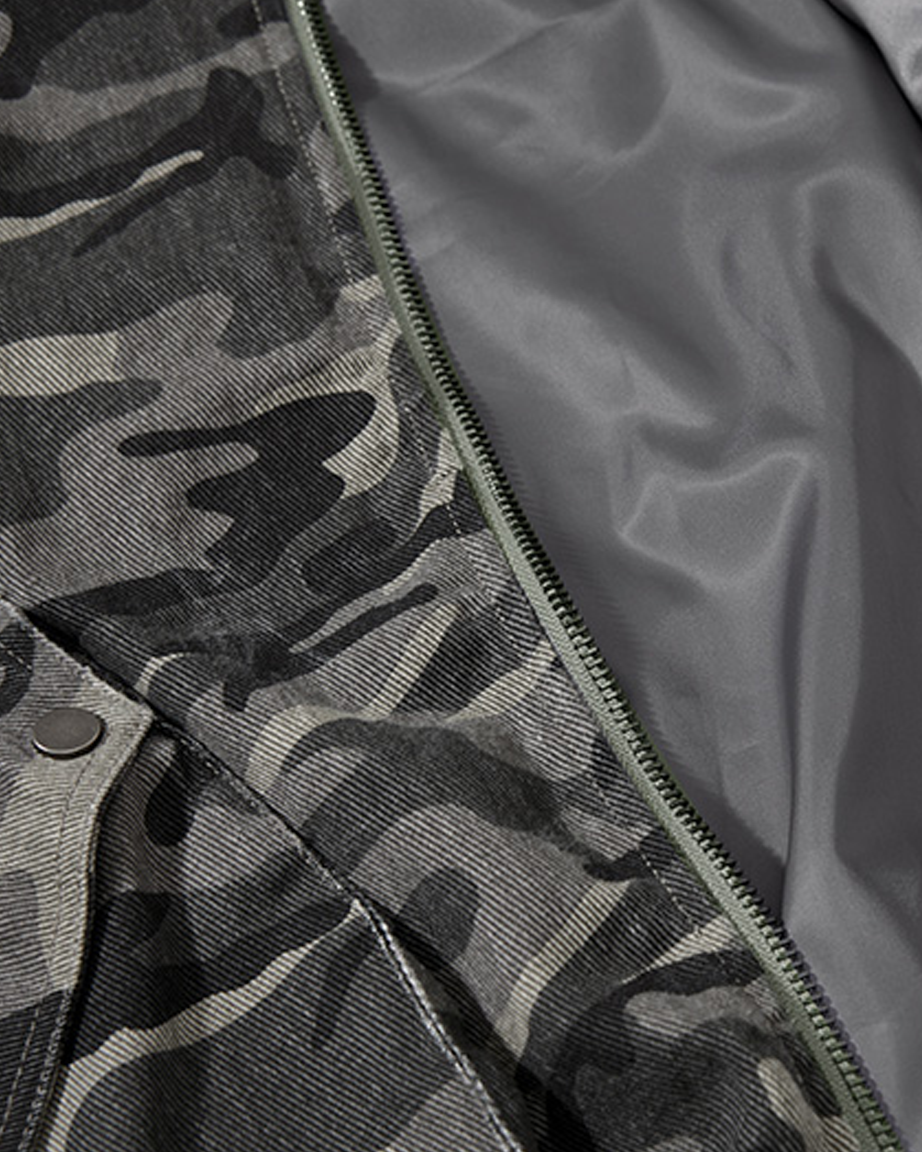 Camouflage Hooded Cargo Jacket