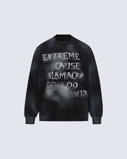 GRYFT Vintage Spray-Painted Letter Graphic Sweatshirt