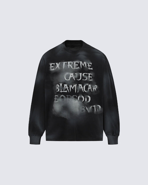 GRYFT Vintage Spray-Painted Letter Graphic Sweatshirt