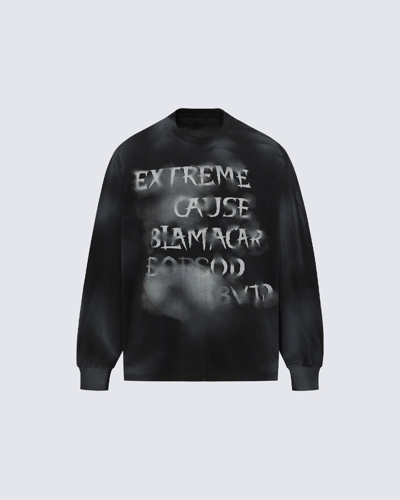 GRYFT Vintage Spray-Painted Letter Graphic Sweatshirt