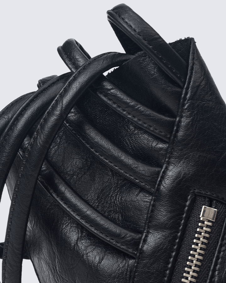 Gothic Punk Lace-Up Fingerless Faux Leather Gloves