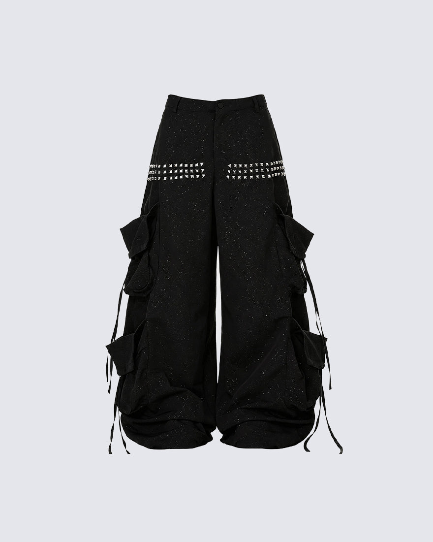 GRYFT Punk Studded Multi-Pocket Baggy Cargo Pants