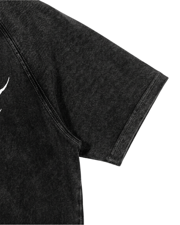 Gothic Distressed Washed Skull Print T-Shirt