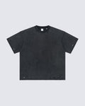 Street Fashion Distressed Short Boxy Tee