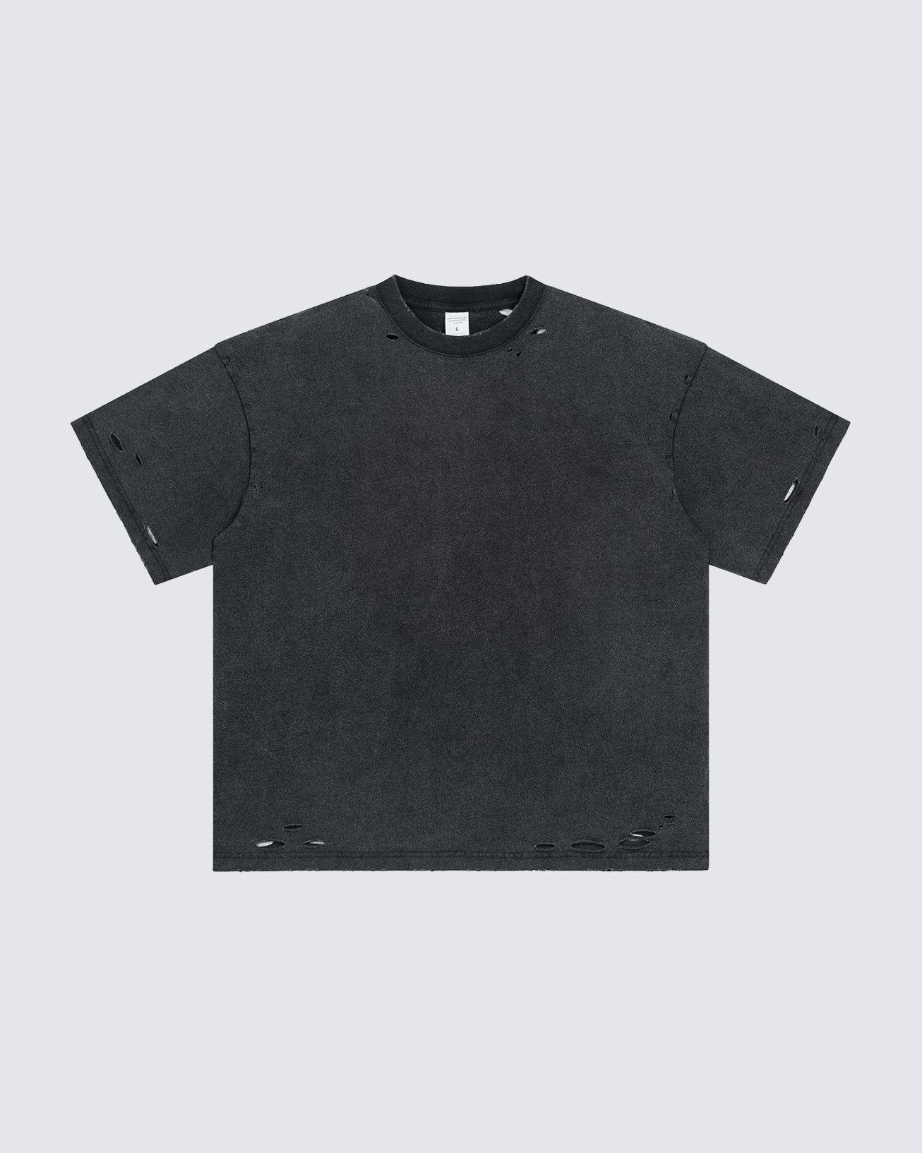 Street Fashion Distressed Short Boxy Tee