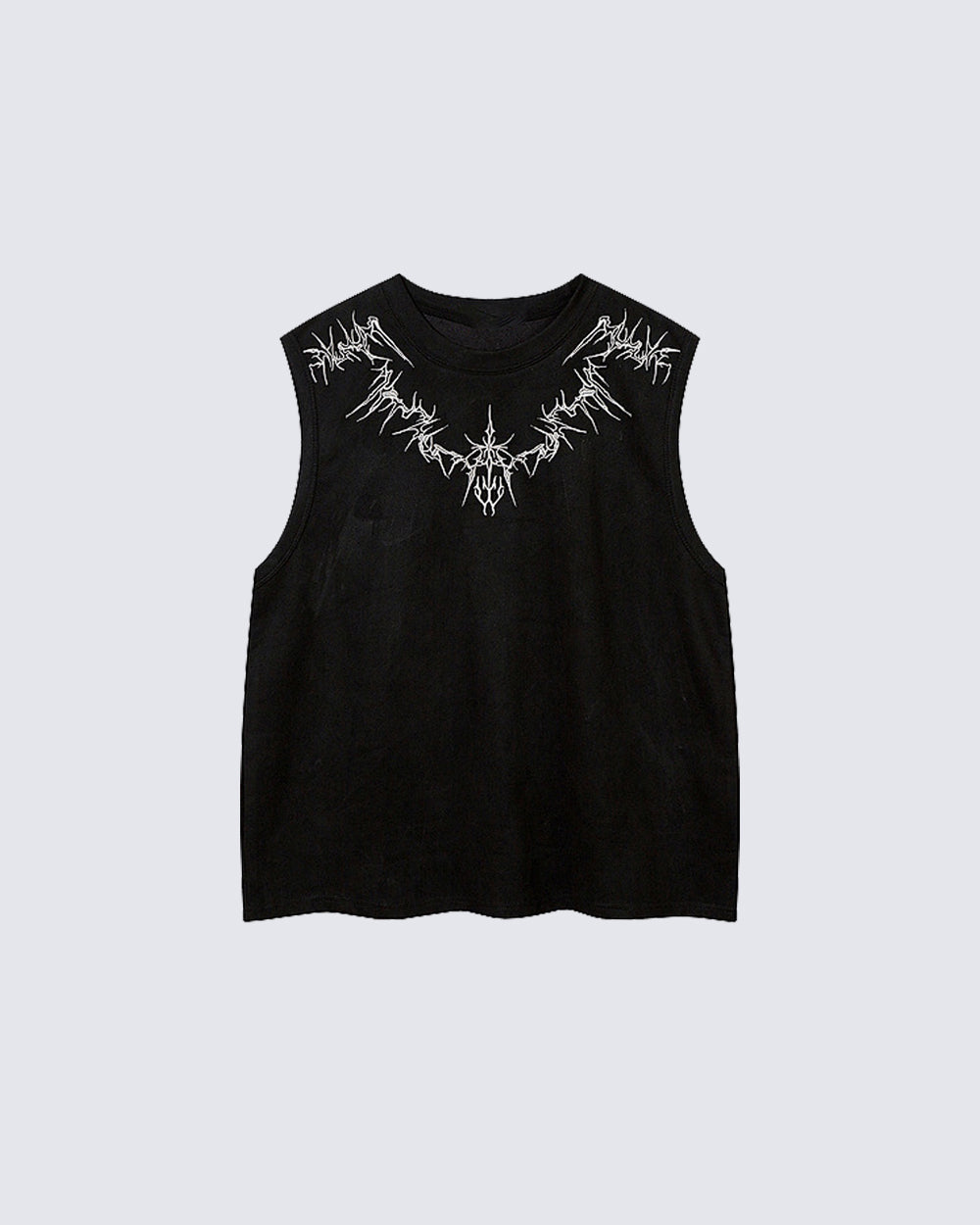 Dark Gothic Thorn Graphic Sleeveless T-Shirt