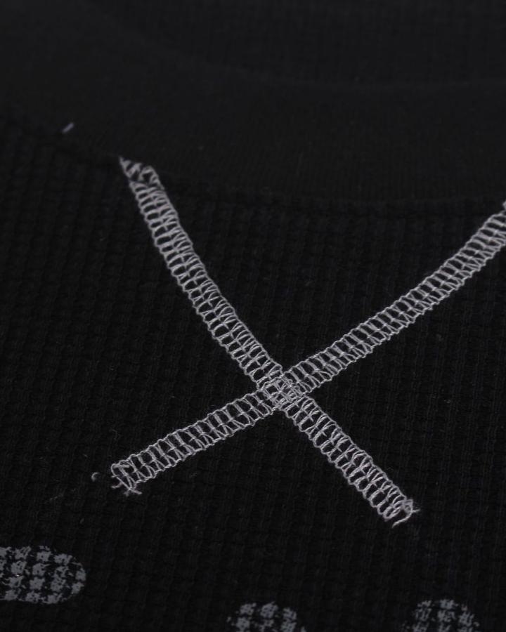 GRYFT Vintage Letter-Print Long-Sleeve T-Shirt