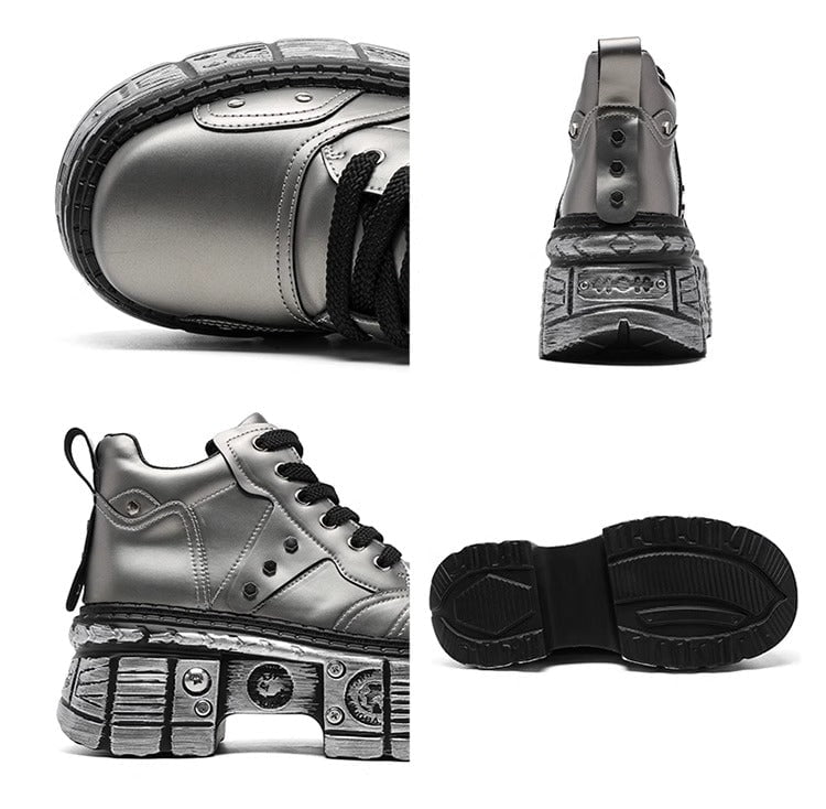 Cyberpunk Chunky Platform Sneakers – Futuristic Streetwear Boots