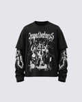 GRYFT Gothic Graphic Layered Long Sleeve T-Shirt
