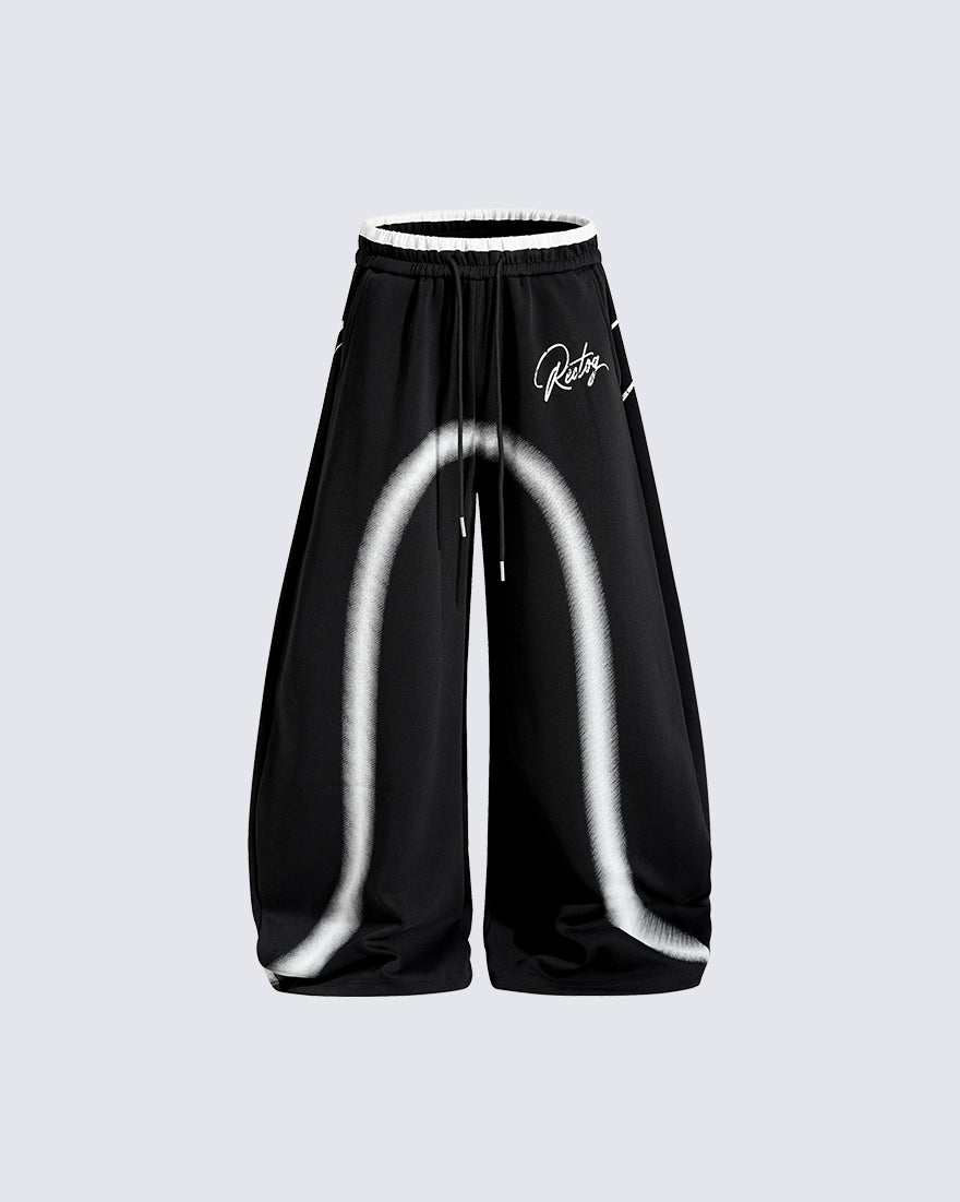 GRYFT Y2K Airbrush Curved Blade Baggy Pants