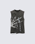 Distressed Skeletal Graphic Tank Top