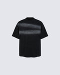 New Dark Gothic Lace Stripe Washed Boxy Tee