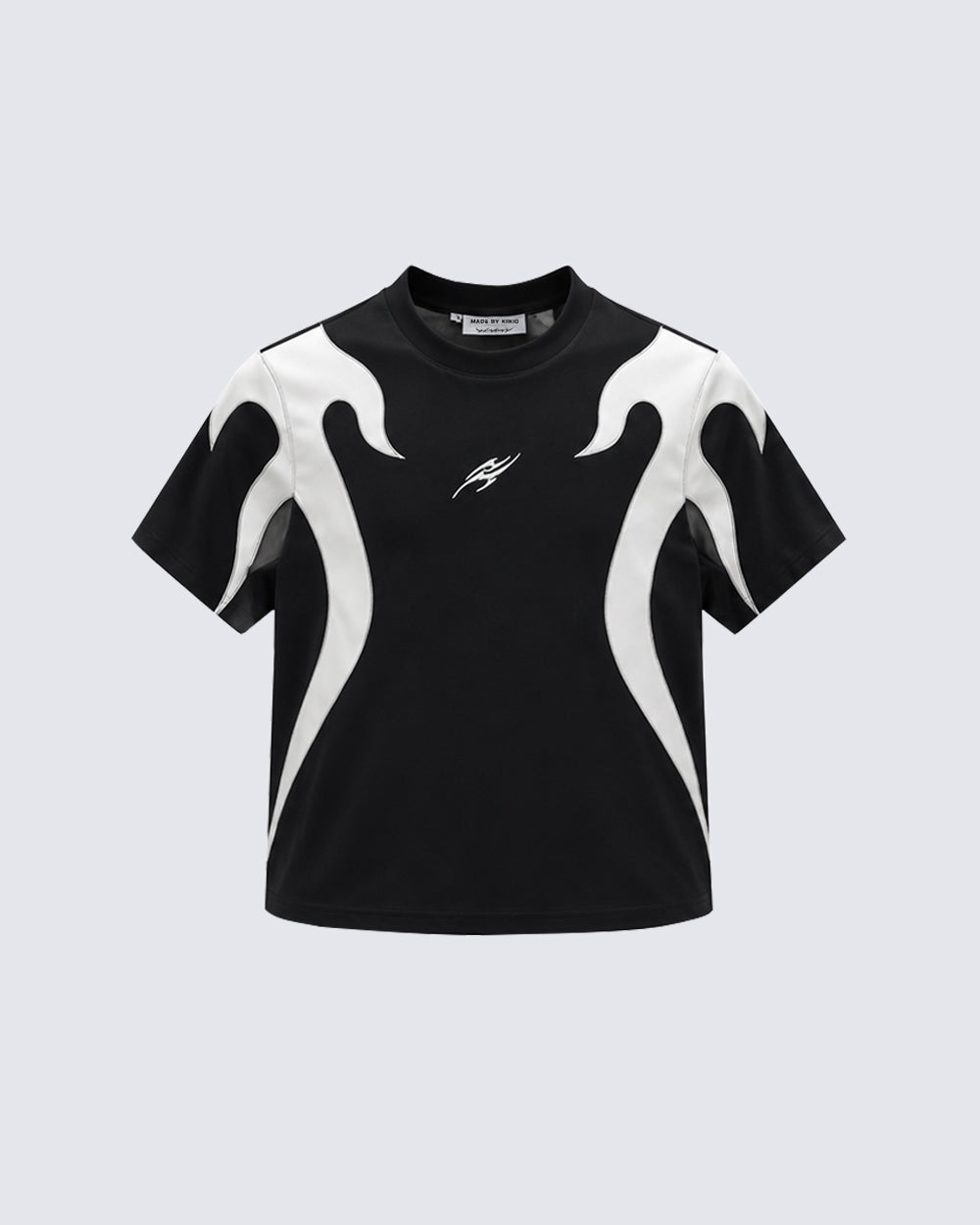 Abstract Flame Graphic Short Sleeve Top