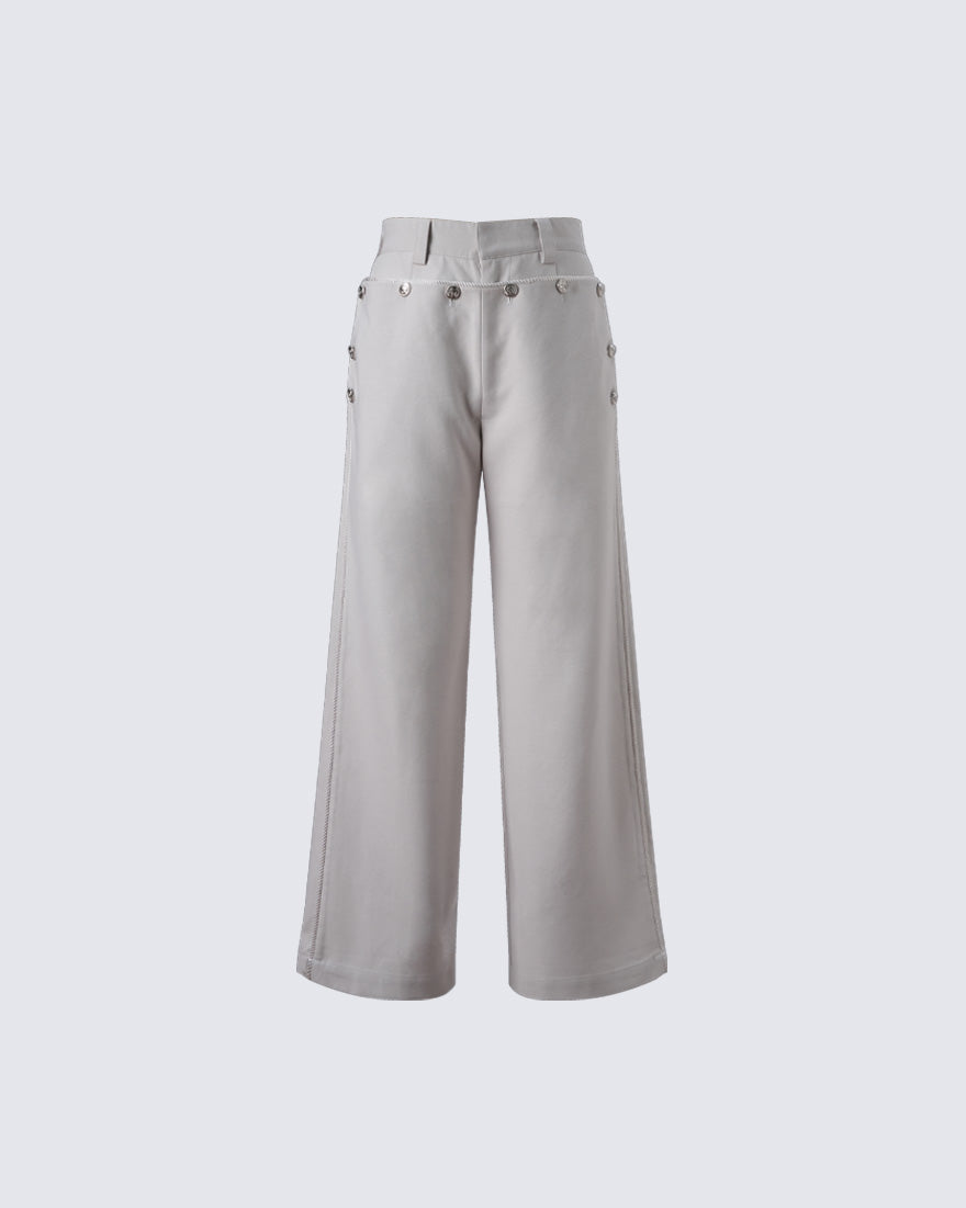 GRYFT Vintage Button High-Waist Wide Leg Trousers