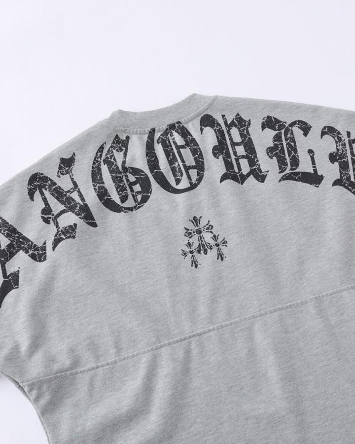 GRYFT Retro Distressed Gothic Letter Graphic T-Shirt