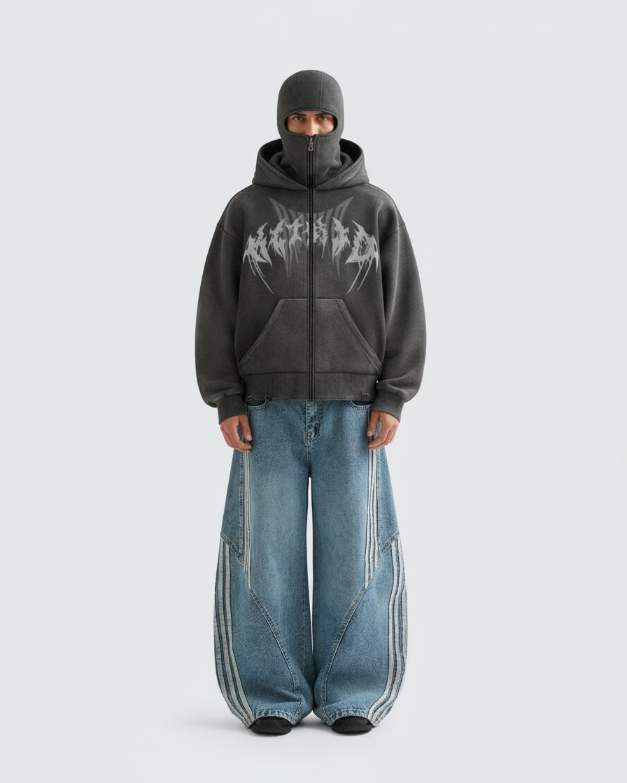 GRYFT Stonewashed Balaclava Integrated Hoodie