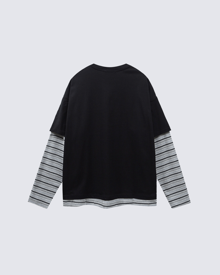 Layered Sleeve Graphic Tee – Vintage Style