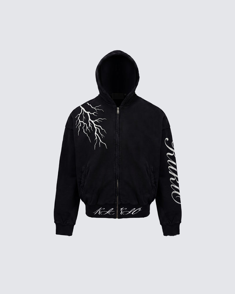LIGHTNING Series | New Dark Hooded Zip Sweatshirt