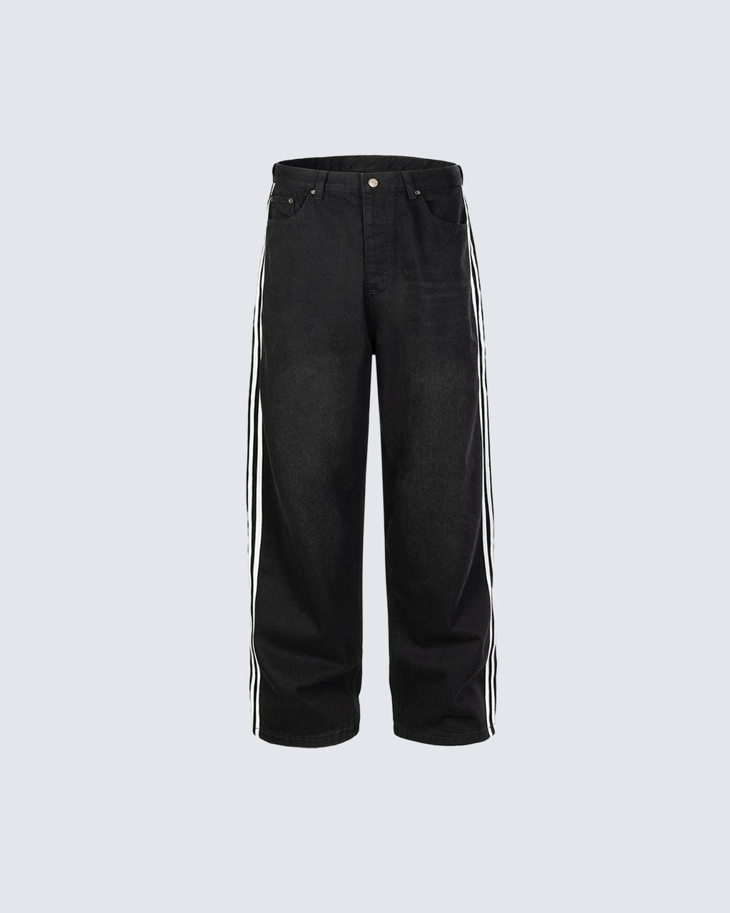 High Street Style Baggy Washed Denim Jeans