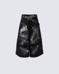 Punk Gothic New Random Paint Splatter Shorts