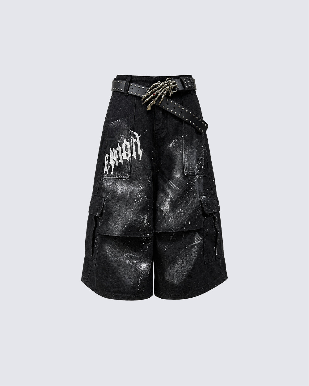 Punk Gothic New Random Paint Splatter Shorts