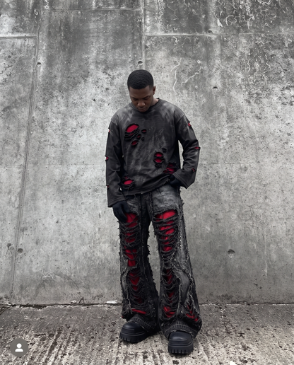 GRYFT RED RUST Series | Distressed Raglan Long Sleeve