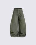 GRYFT Utility Washed Baggy Curved Leg Pants
