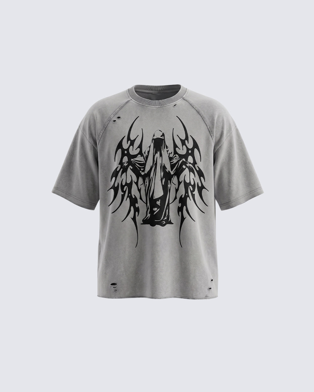 Grunge Angel Graphic Oversized T-Shirt
