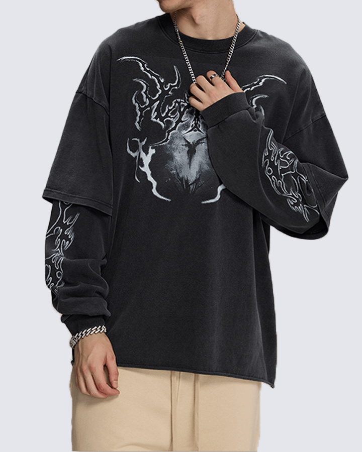 Graphic Oversized Long Sleeve T-shirt