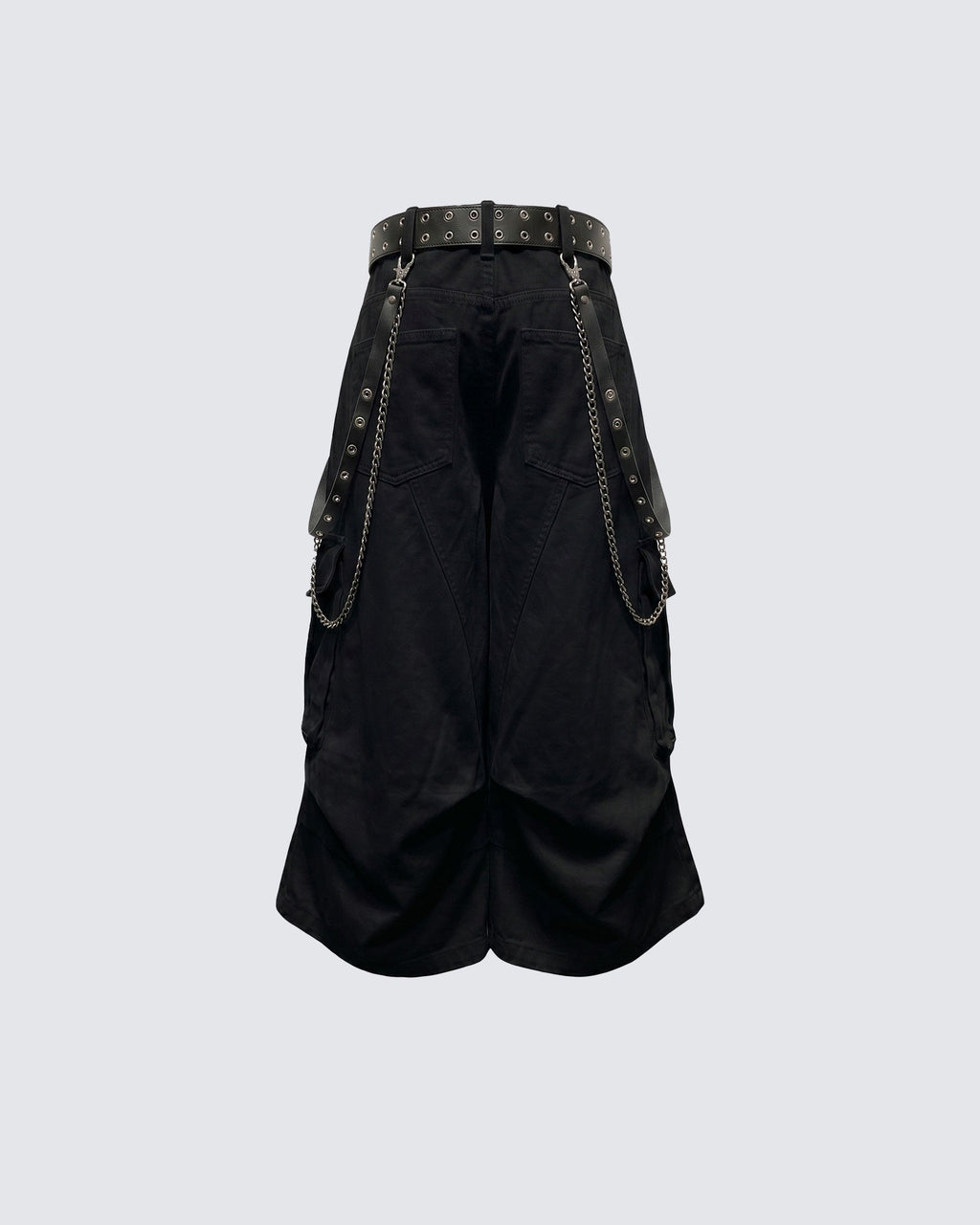 LIGHTNING Series | Gothic Chain Strap Utility Shorts