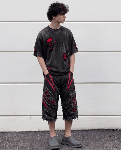 GRYFT RED RUST Series | Distressed Denim Shorts
