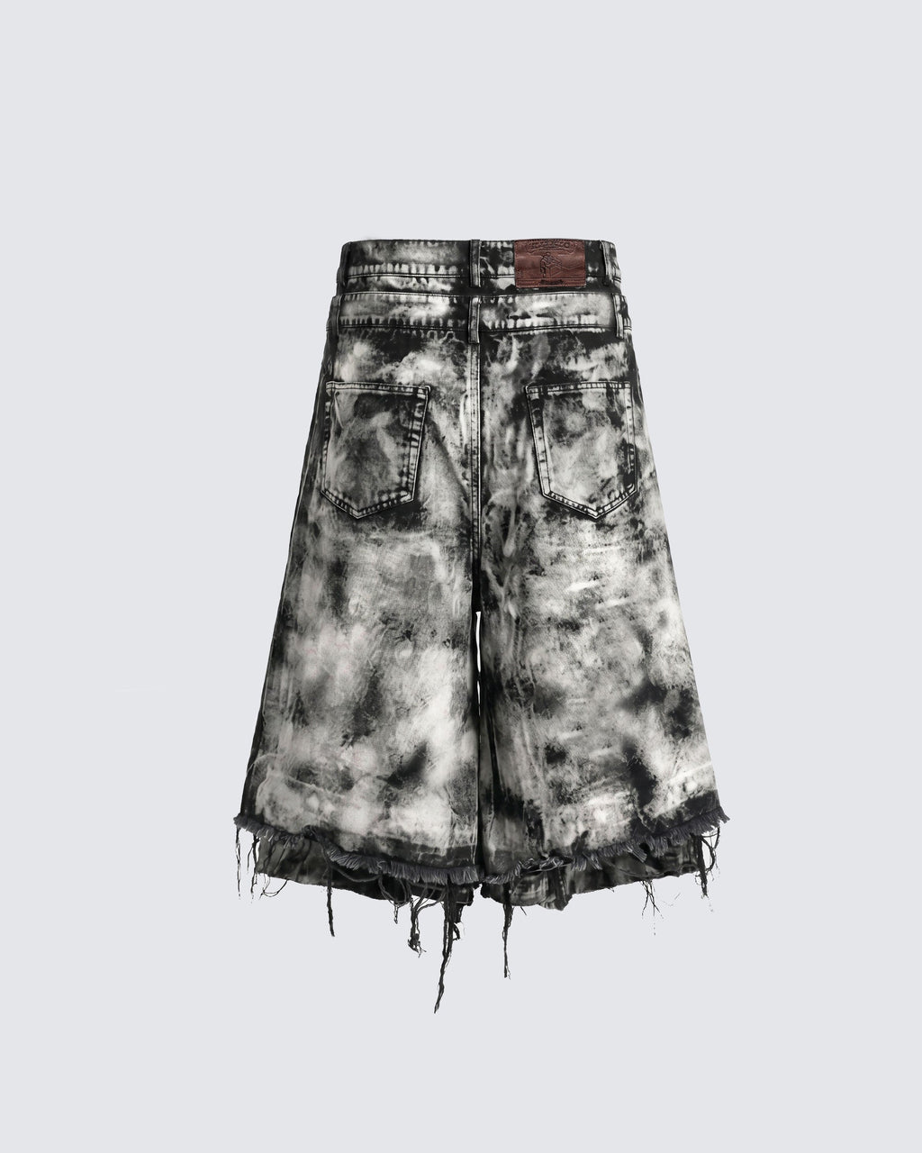 GRYFT-Distressed Washed Layered Denim Shorts New