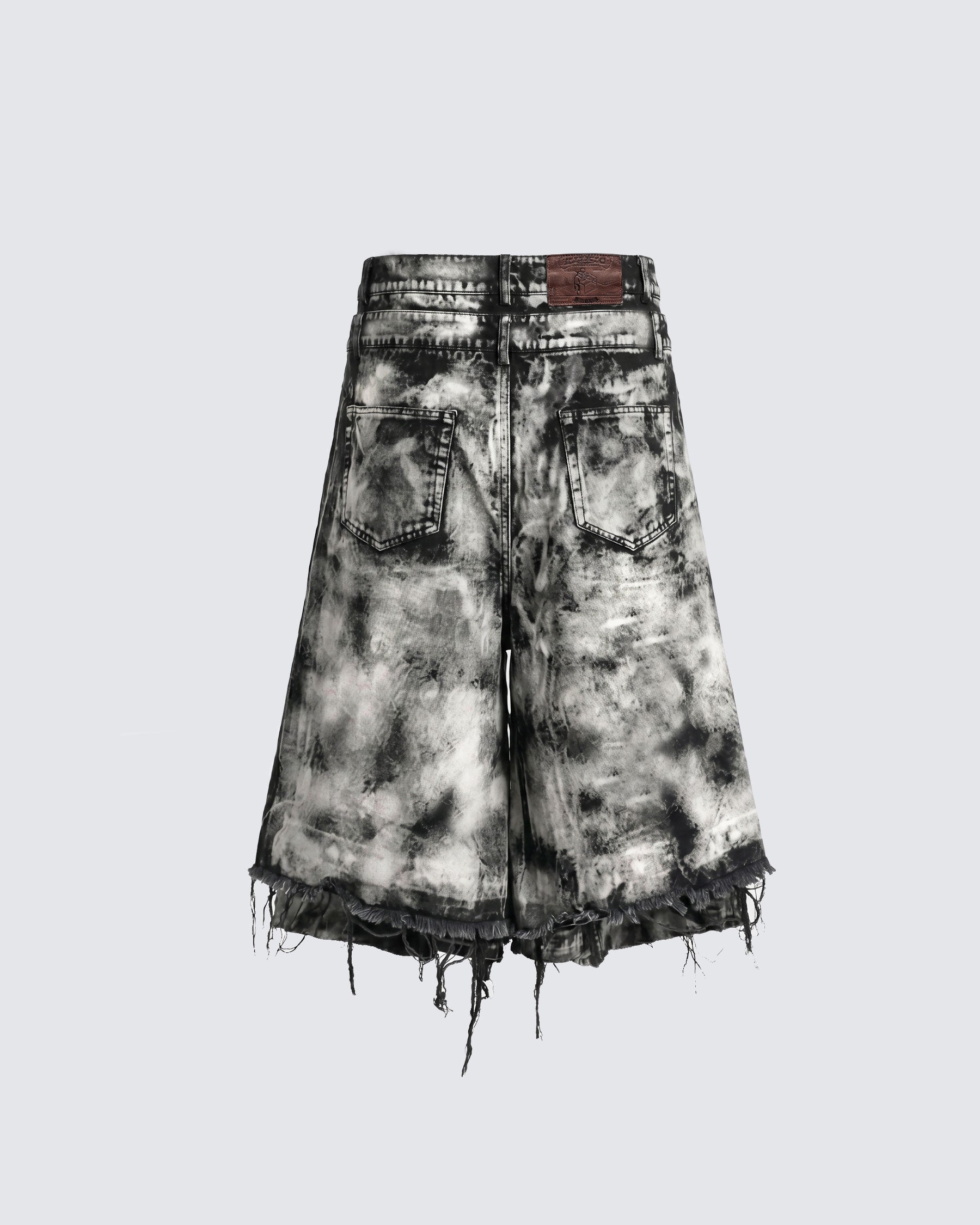 New Raw Hem Ripped Black Jean Shorts