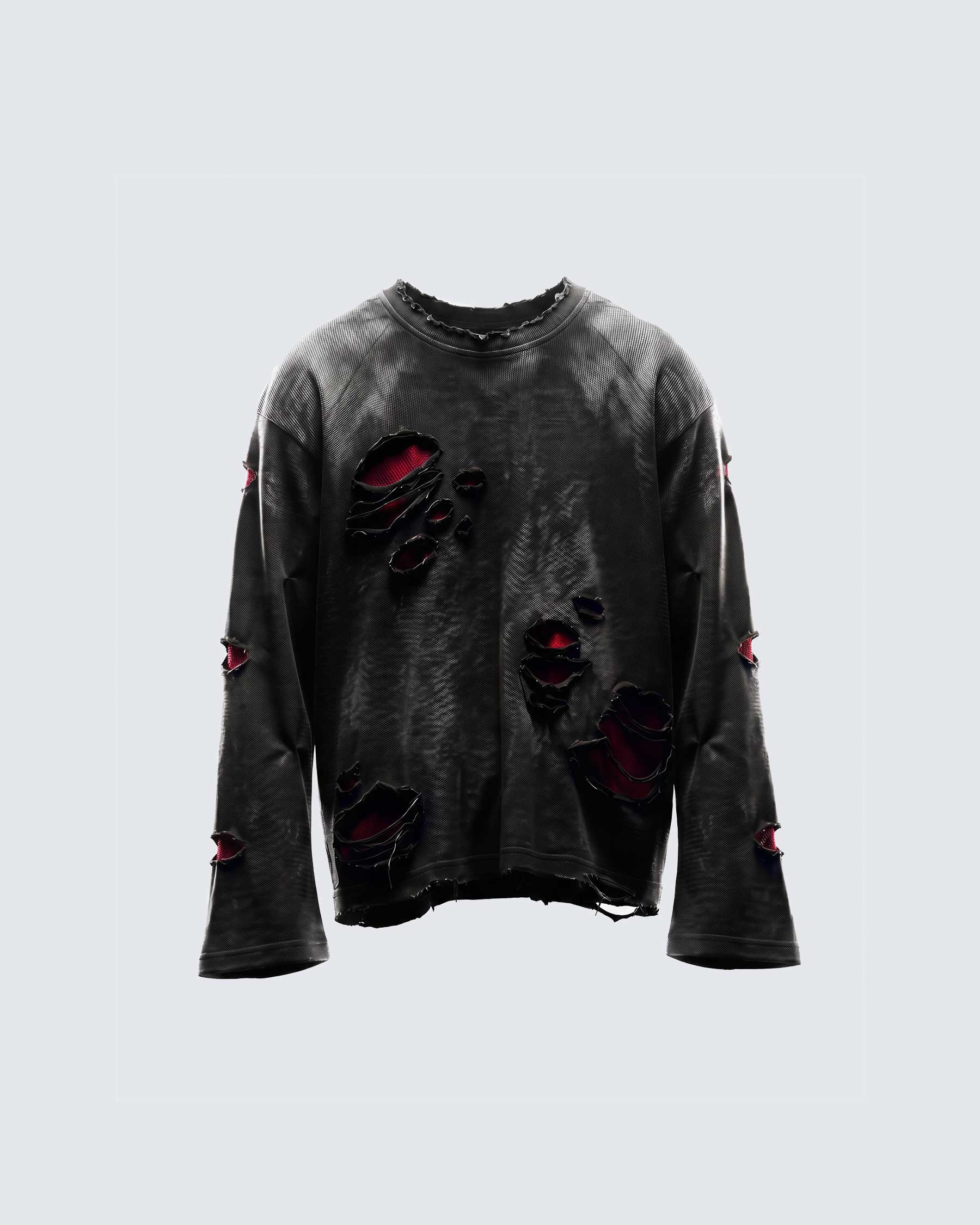 GRYFT RED RUST Series | Distressed Raglan Long Sleeve