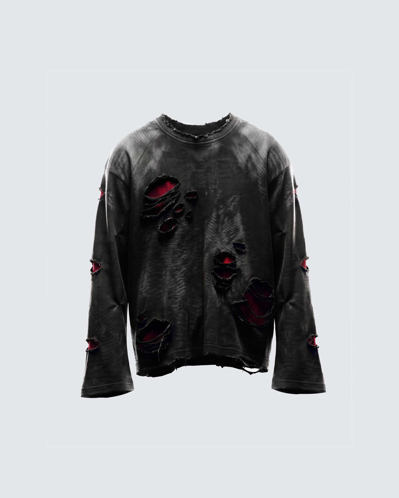 GRYFT RED RUST Series | Distressed Raglan Long Sleeve