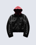 GRYFT RED RUST Series | Vintage Leather Hooded Bomber Jacket