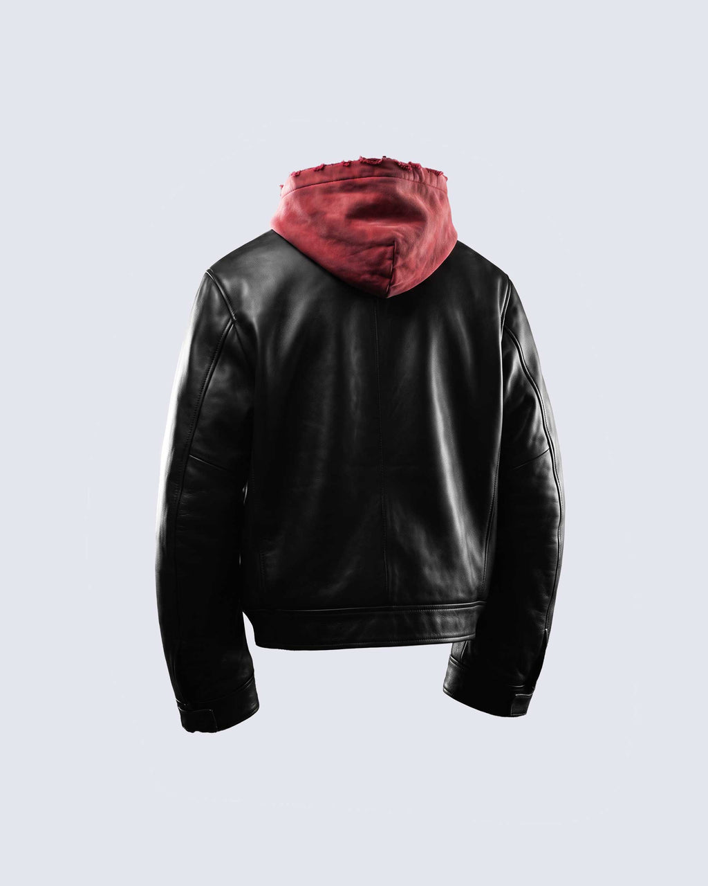GRYFT RED RUST Series | Vintage Leather Hooded Bomber Jacket