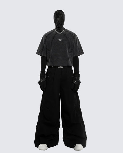 Split Raw Edge Short Sleeve T-Shirt