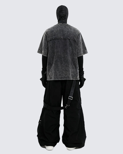Split Raw Edge Short Sleeve T-Shirt